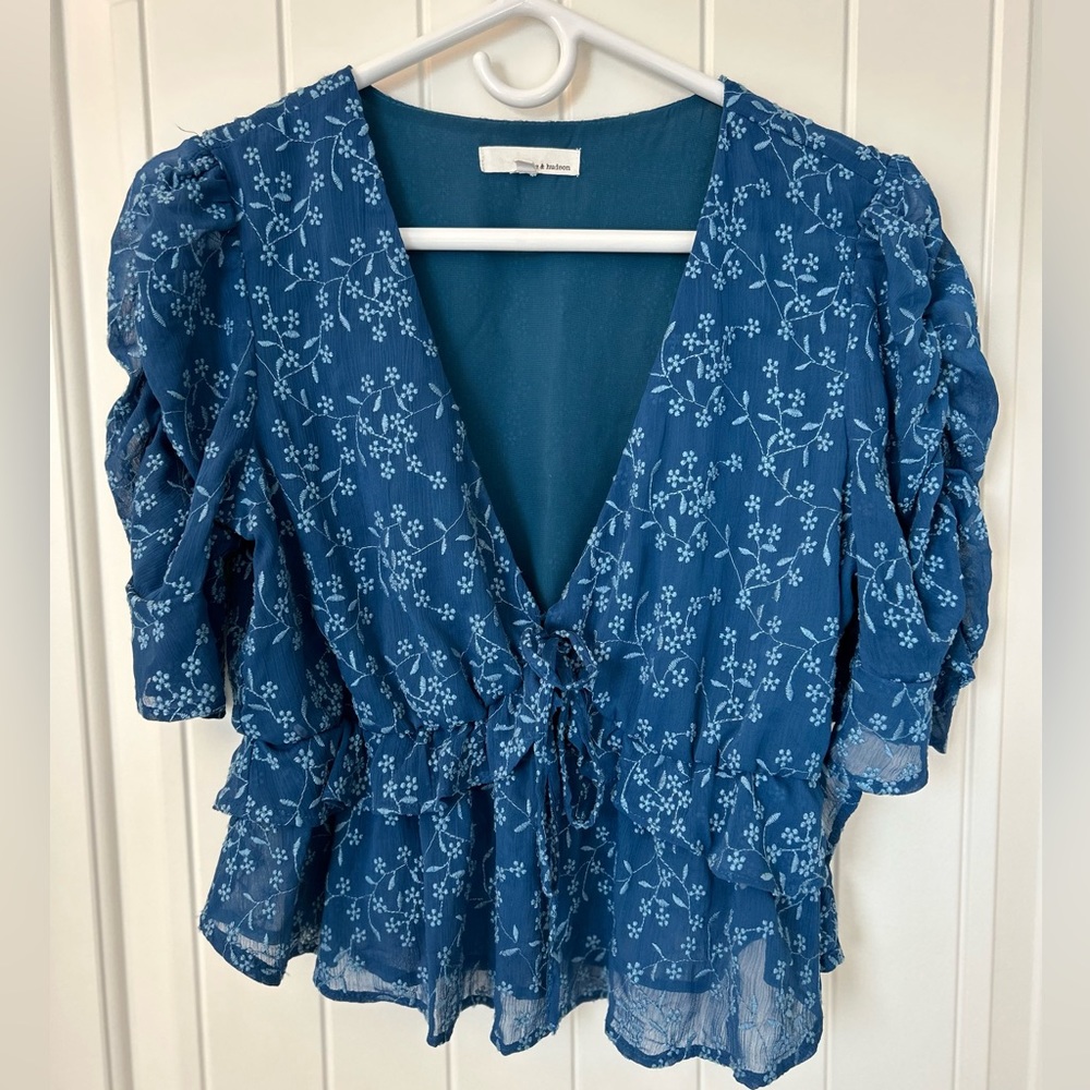June & Hudson blue blouse